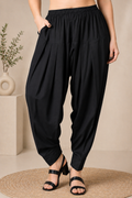 Black Cotton Pleated Salwar